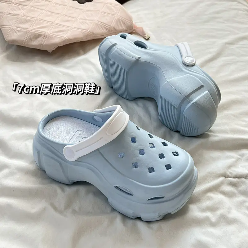 Warm Edge Thick Sole Cave Shoes Women's Summer Beach Shoes High Outdoor Breathable Shoe Feeling Two-Wear Thick Sole Sandals - Image 5