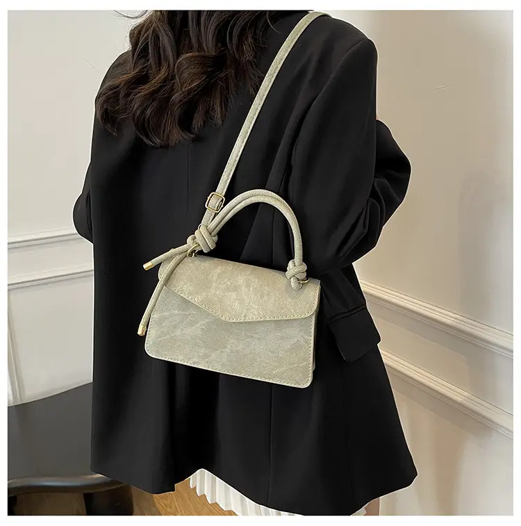 2025 Women's Grey Velvet Crossbody Bag with Knot Handles — feature 21