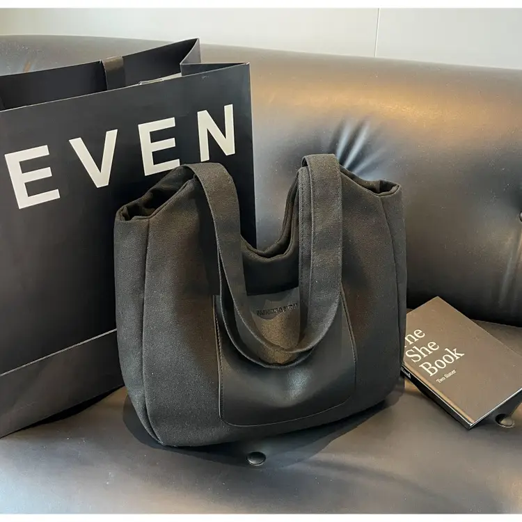 Women's Canvas Contrast Handbag Large Capacity Urban Commute — feature 15