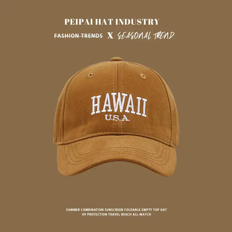 Women's White Hawaii USA Cap 17cm High UV Sunscreen Hat - Image 4