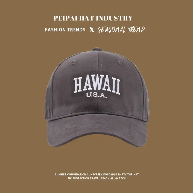 Women's White Hawaii USA Cap 17cm High UV Sunscreen Hat - Image 5