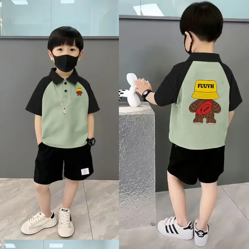 Boys Pure Cotton Polo Shirt Short Sleeve Summer Top - Image 9