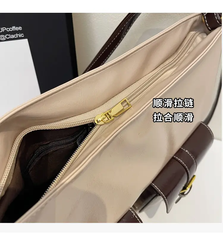 Black Leather Crossbody Bag with Gold Clasp & Teddy Keychain — feature 4
