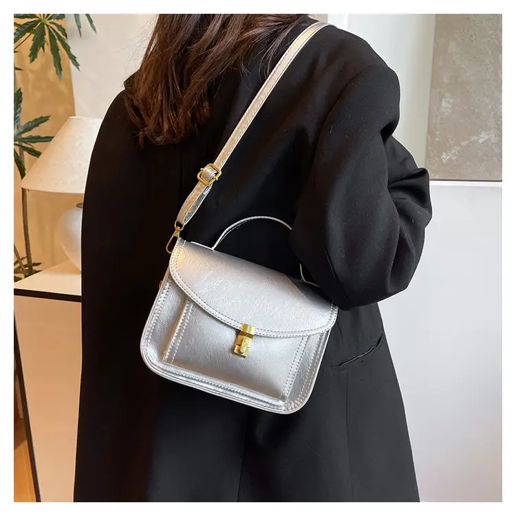 Black Leather Shoulder Crossbody Messenger Bag for Women — feature 12