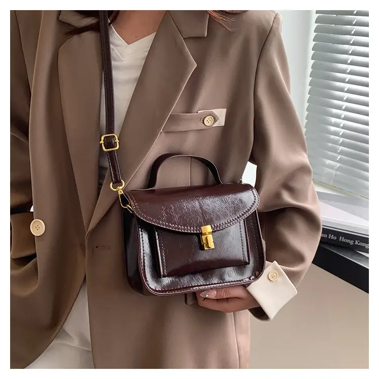 Black Leather Shoulder Crossbody Messenger Bag for Women — feature 13