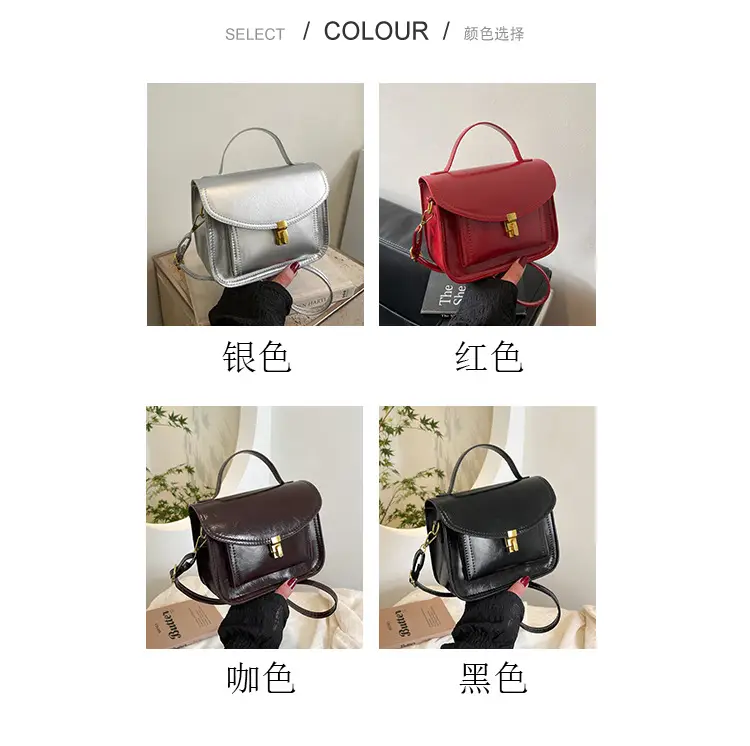 Black Leather Shoulder Crossbody Messenger Bag for Women — feature 2