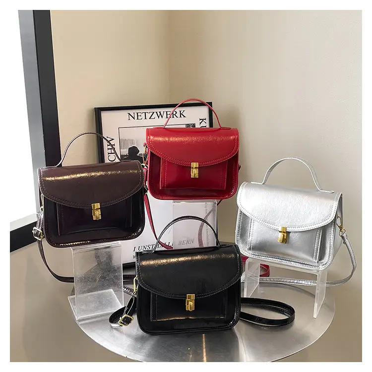 Black Leather Shoulder Crossbody Messenger Bag for Women — feature 23