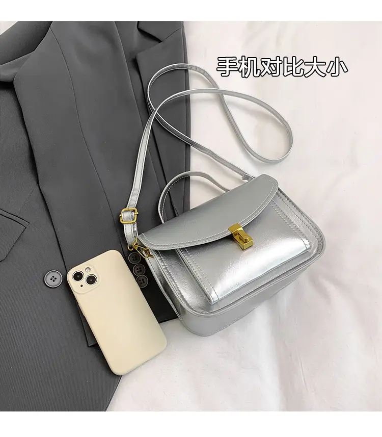 Black Leather Shoulder Crossbody Messenger Bag for Women — feature 4