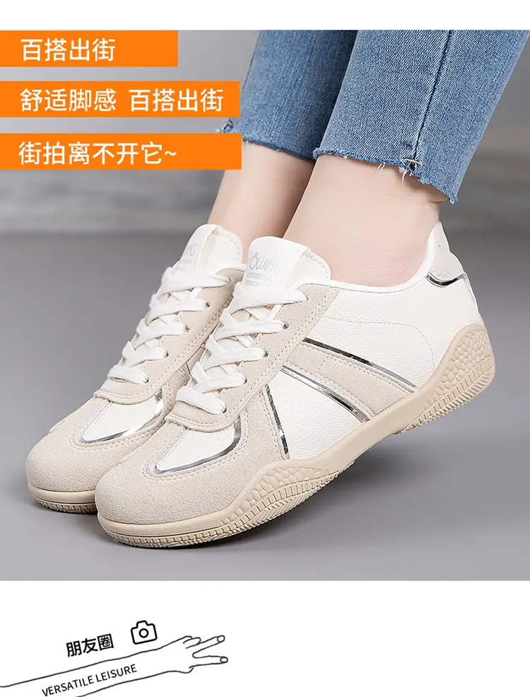 2026 New Spring Versatile Casual Women's Shoes with Soft Soles That Are Comfortable for Students, Lightweight Flat White Sneakers — feature 3