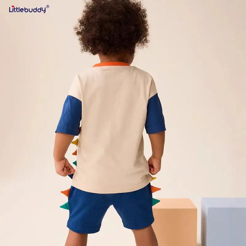 Boys T-shirt Shorts Set Crocodile Design Summer Casual - Image 3