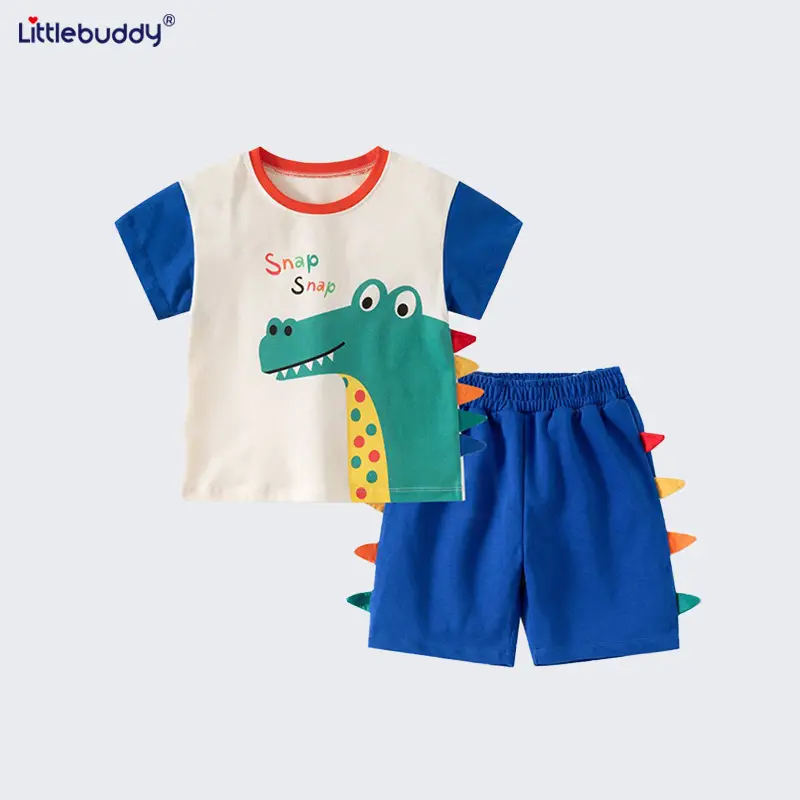 Boys T-shirt Shorts Set Crocodile Design Summer Casual - Image 5