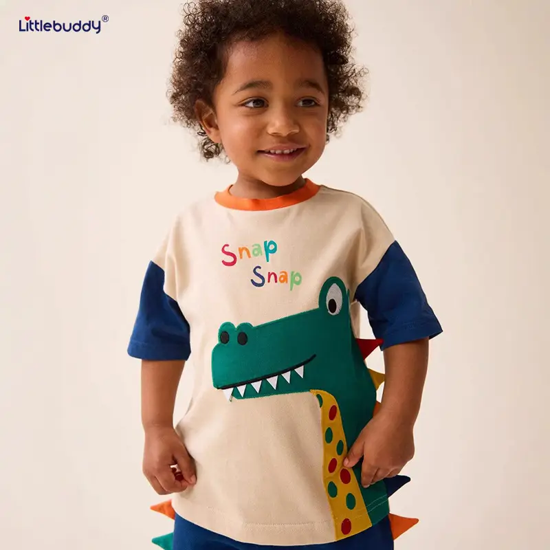 Boys T-shirt Shorts Set Crocodile Design Summer Casual - Image 6