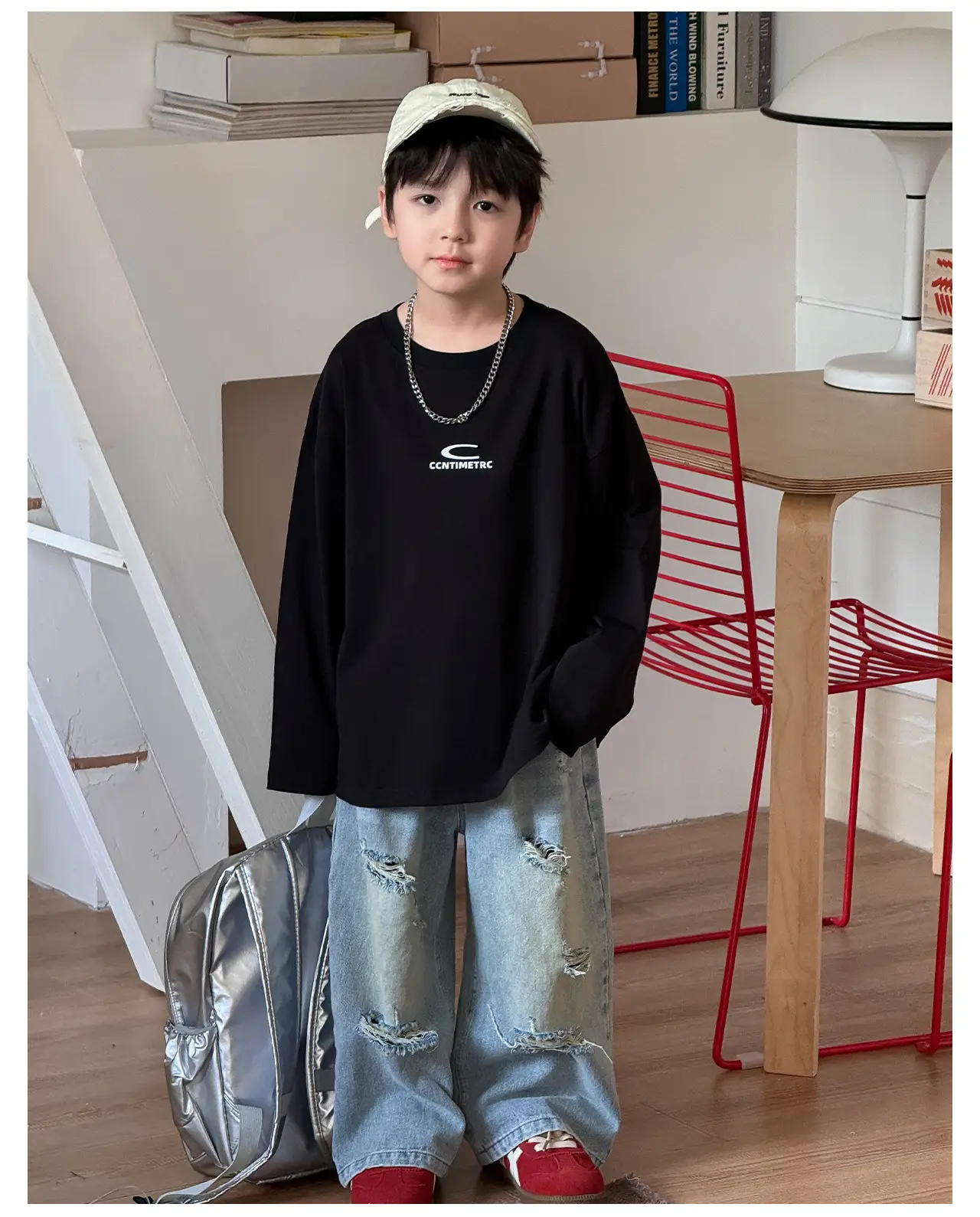 Tongku Boys Letter T-Shirt Solid White Korean Style — feature 20