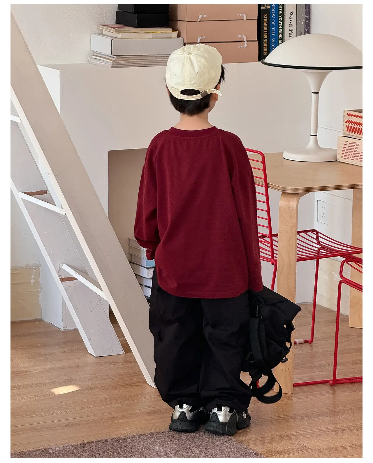 Tongku Boys Letter T-Shirt Solid White Korean Style — feature 27