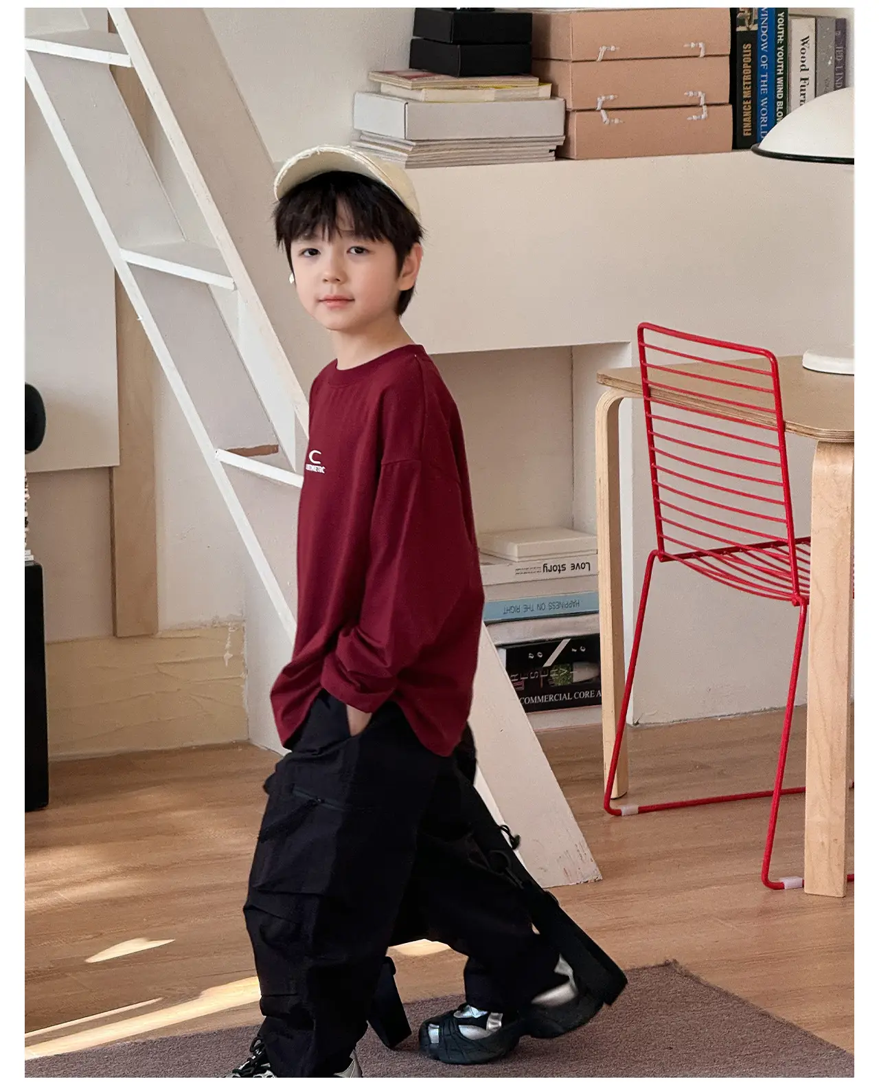 Tongku Boys Letter T-Shirt Solid White Korean Style — feature 28