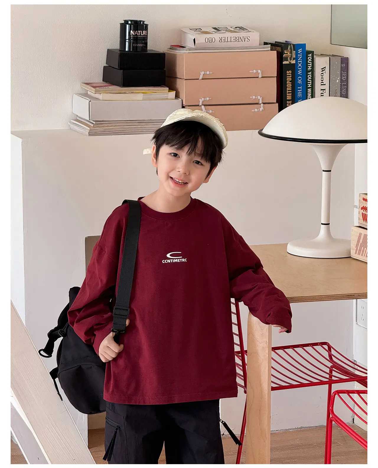 Tongku Boys Letter T-Shirt Solid White Korean Style — feature 31