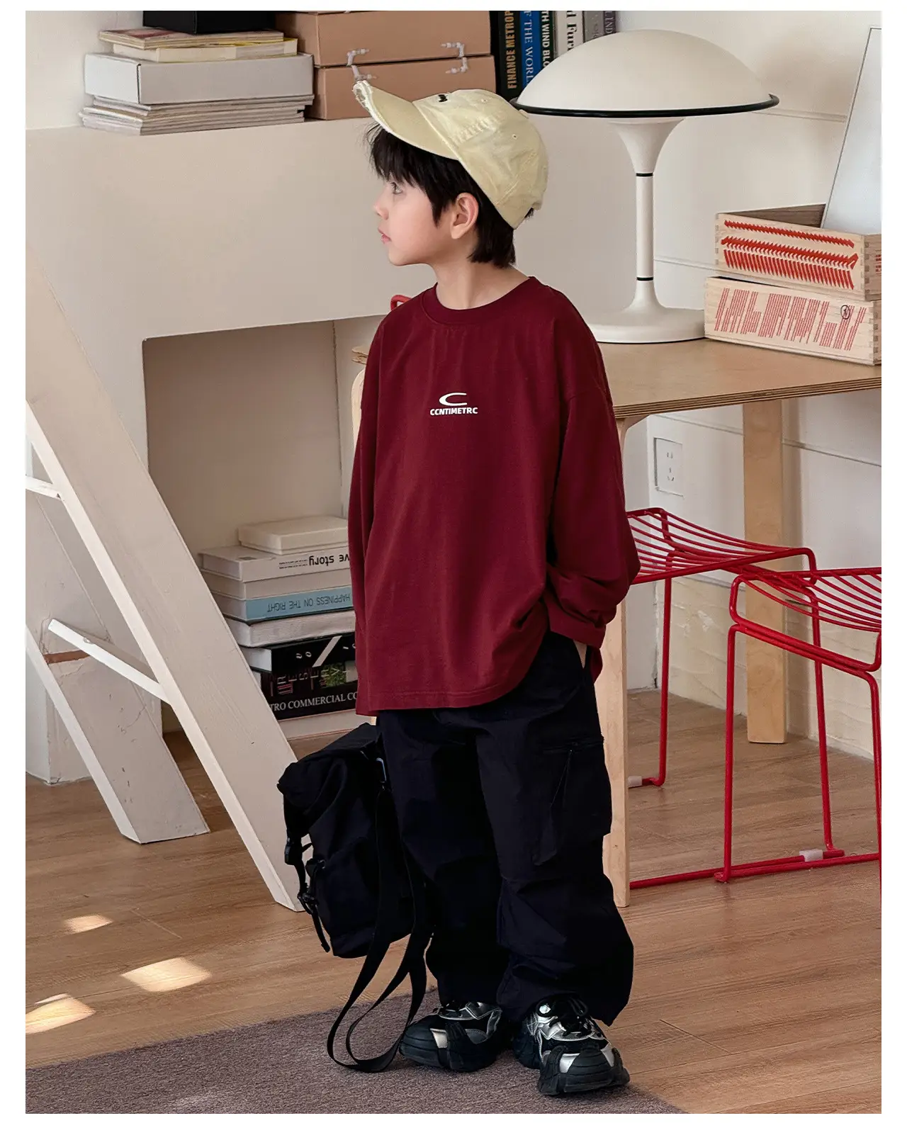 Tongku Boys Letter T-Shirt Solid White Korean Style — feature 32