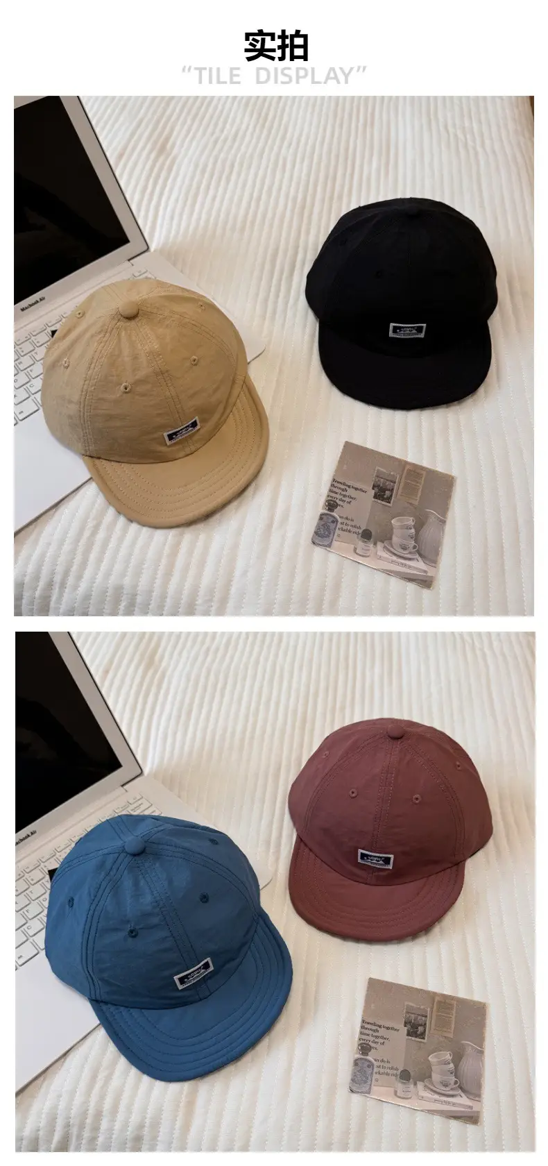 Black Japanese-style Baseball Cap for Men Women — feature 4