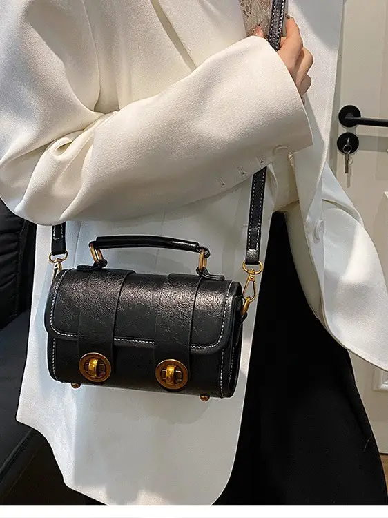 Black Leather Shoulder Crossbody Bag for Women Spring Summer 2026 - Image 4