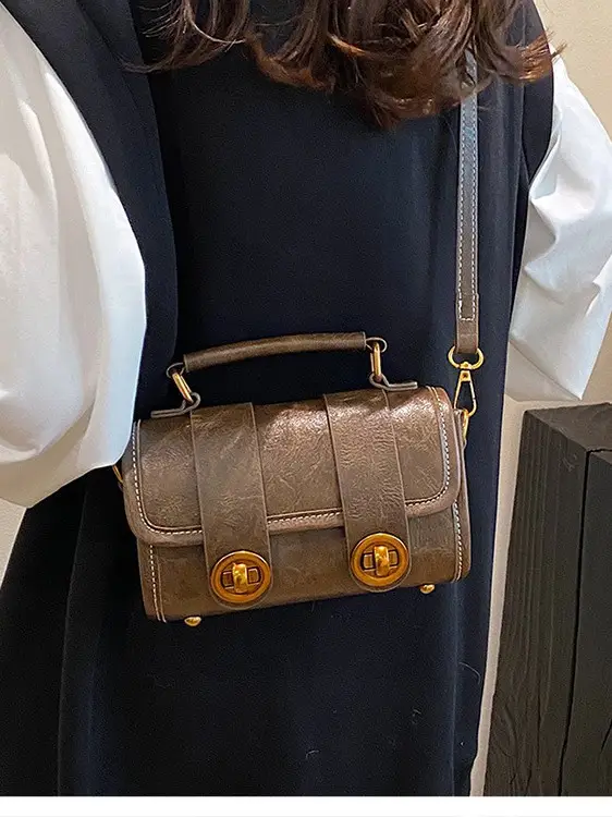 Black Leather Shoulder Crossbody Bag for Women Spring Summer 2026 - Image 5