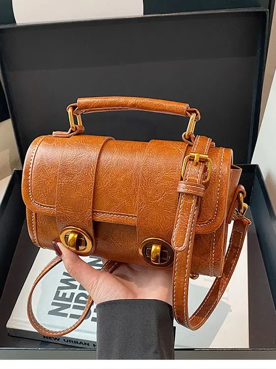 Black Leather Shoulder Crossbody Bag for Women Spring Summer 2026 - Image 7