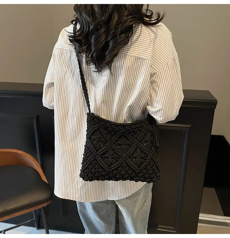 Black Woven Crossbody Tote Bag for Women 2025 — feature 10