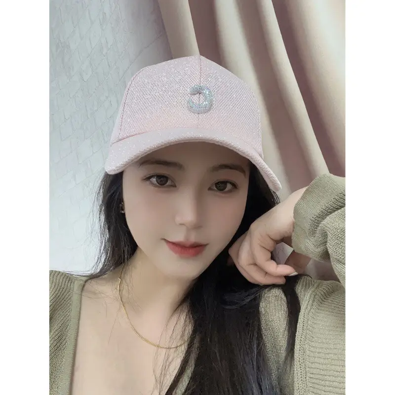 Elegant Pink Sequin Baseball Cap for Women - Image 7