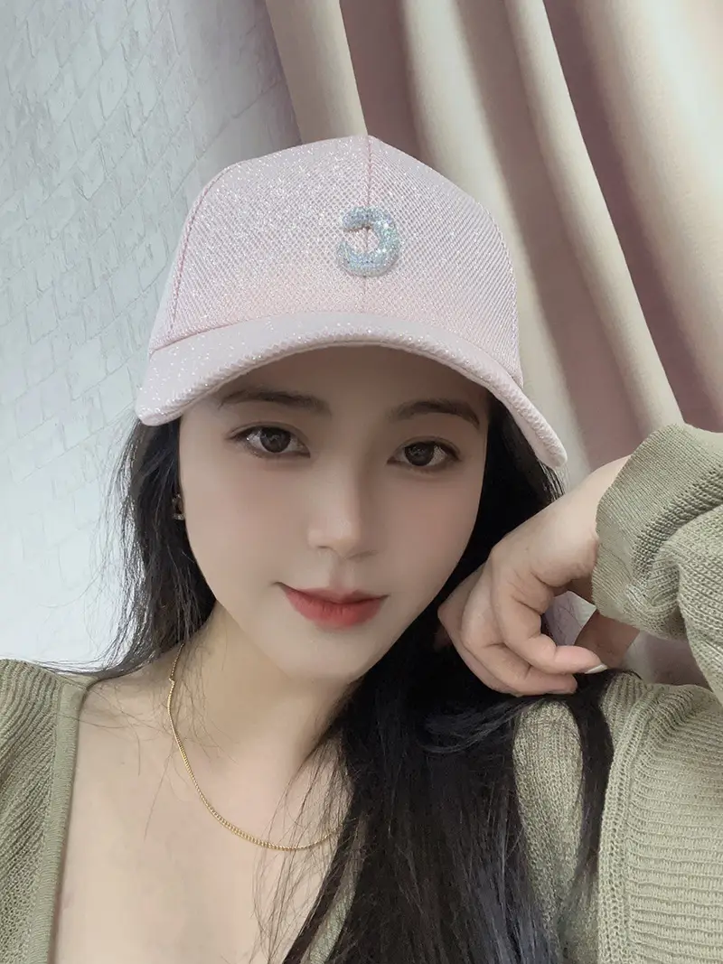 Elegant Pink Sequin Baseball Cap for Women — feature 2