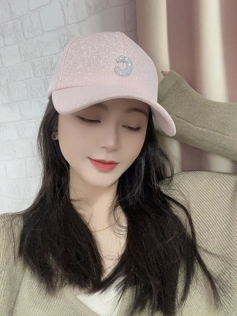 Elegant Pink Sequin Baseball Cap for Women — feature 4