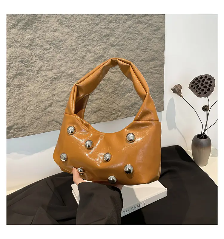 Red Rivet Crossbody Bag for Women 2025 - Image 4
