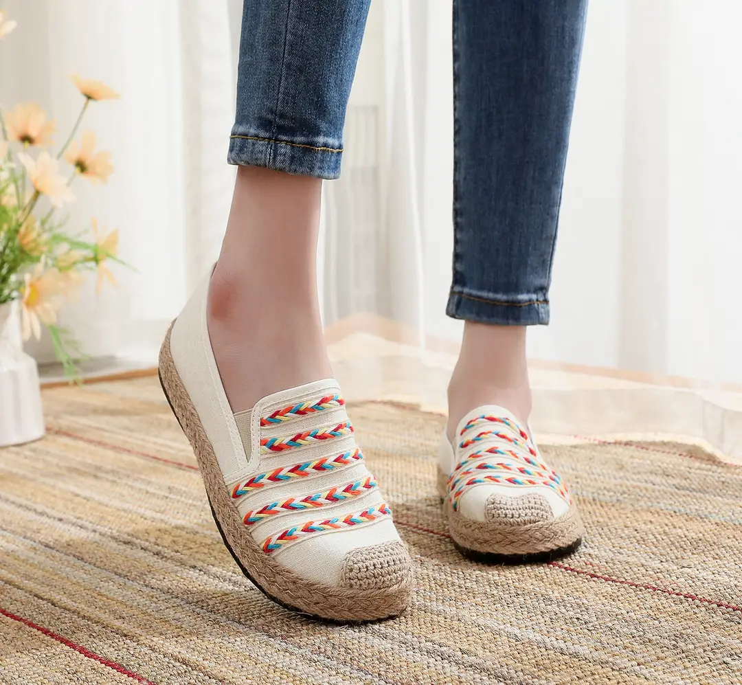 Spring and Autumn New Old Beijing Cloth Shoes Women's Cloth Shoes Linen Embroidered Ethnic-style Non-slip Breathable Slip-on Fisherman Shoes — feature 8