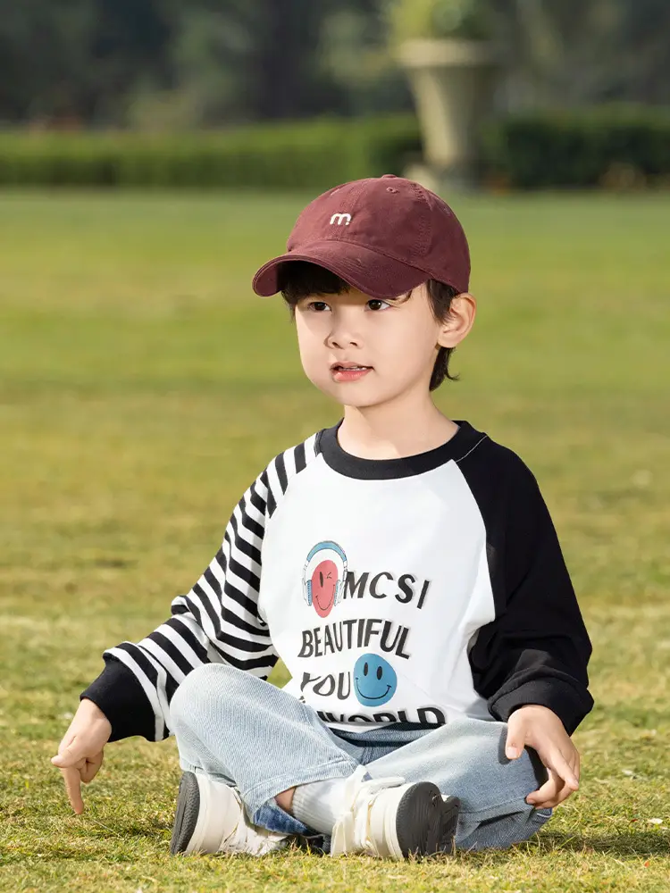 Kids Korean Raglan Sleeve T-Shirt Boy 2025 Spring - Image 4
