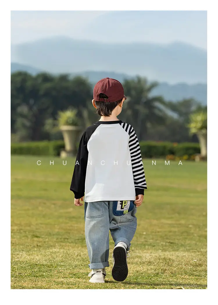 Kids Korean Raglan Sleeve T-Shirt Boy 2025 Spring — feature 11