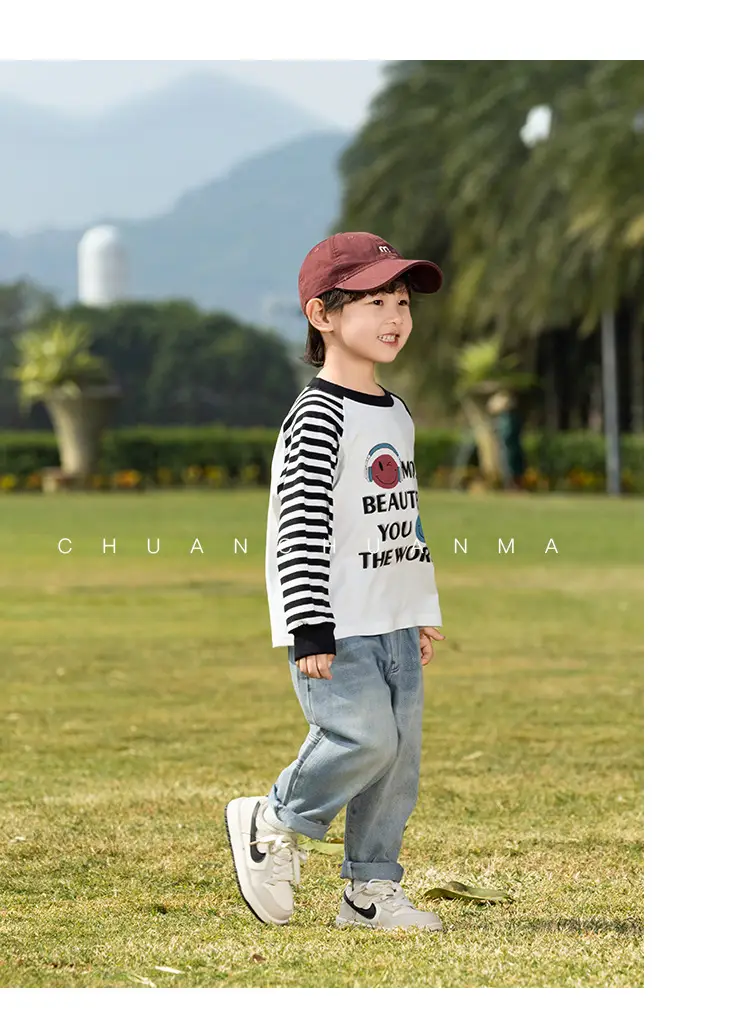 Kids Korean Raglan Sleeve T-Shirt Boy 2025 Spring — feature 14
