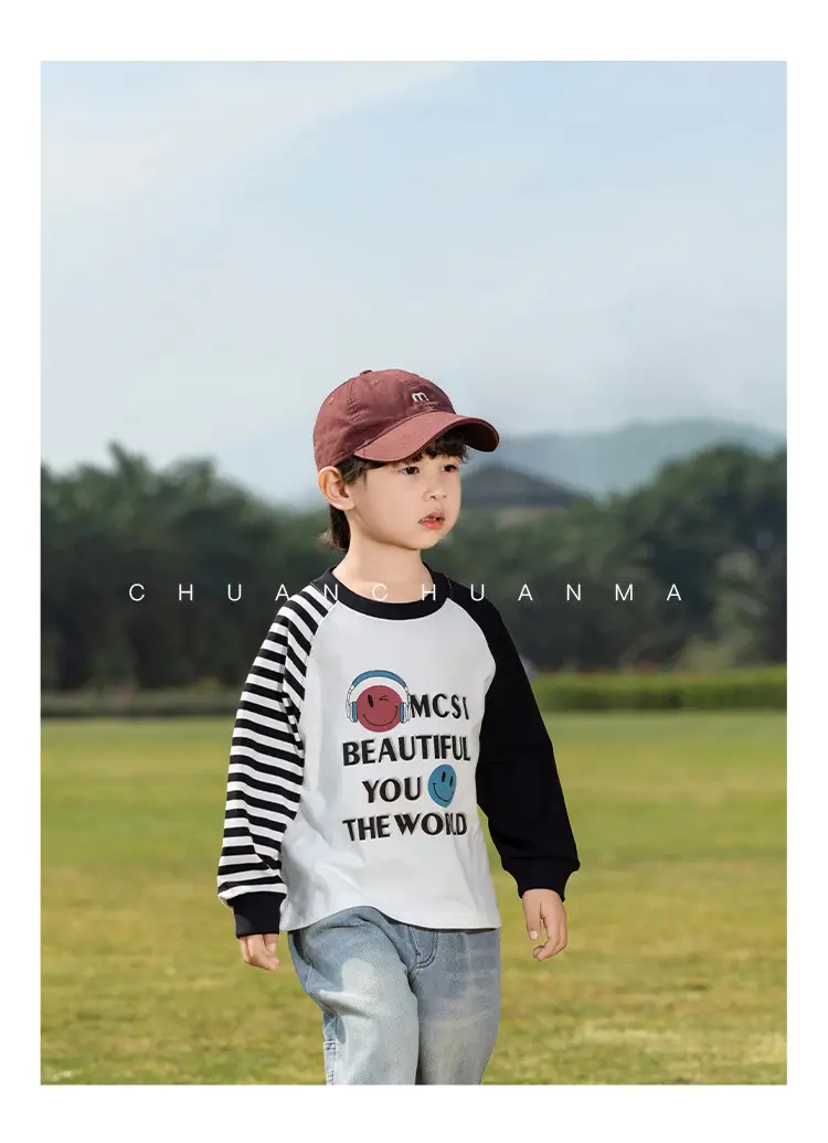 Kids Korean Raglan Sleeve T-Shirt Boy 2025 Spring — feature 15