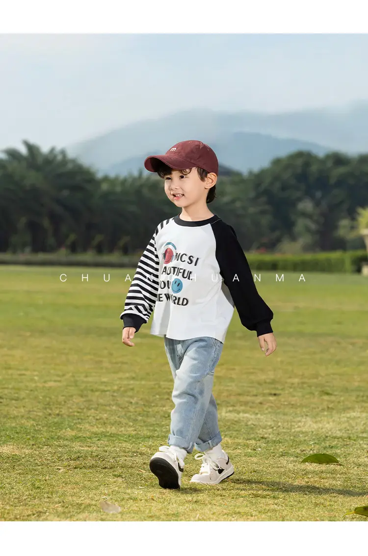 Kids Korean Raglan Sleeve T-Shirt Boy 2025 Spring — feature 16