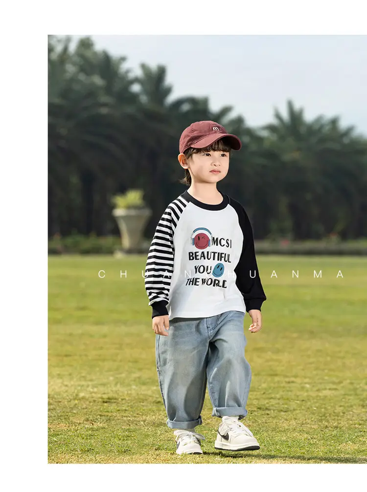 Kids Korean Raglan Sleeve T-Shirt Boy 2025 Spring — feature 18
