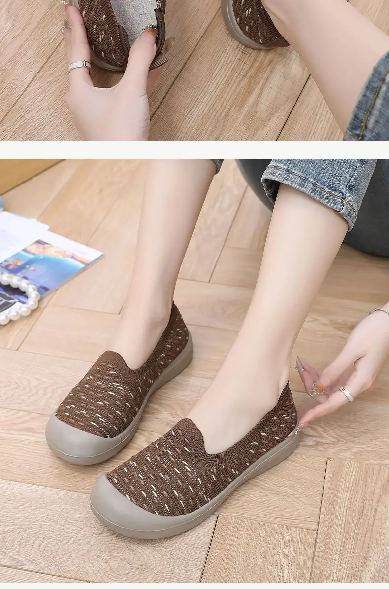 Women's Shoes, New Spring and Autumn Style, Slip-On Shoes, Versatile Lazy Shoes, Fly-Knit Breathable and Wear-Resistant Mom Shoes — feature 19