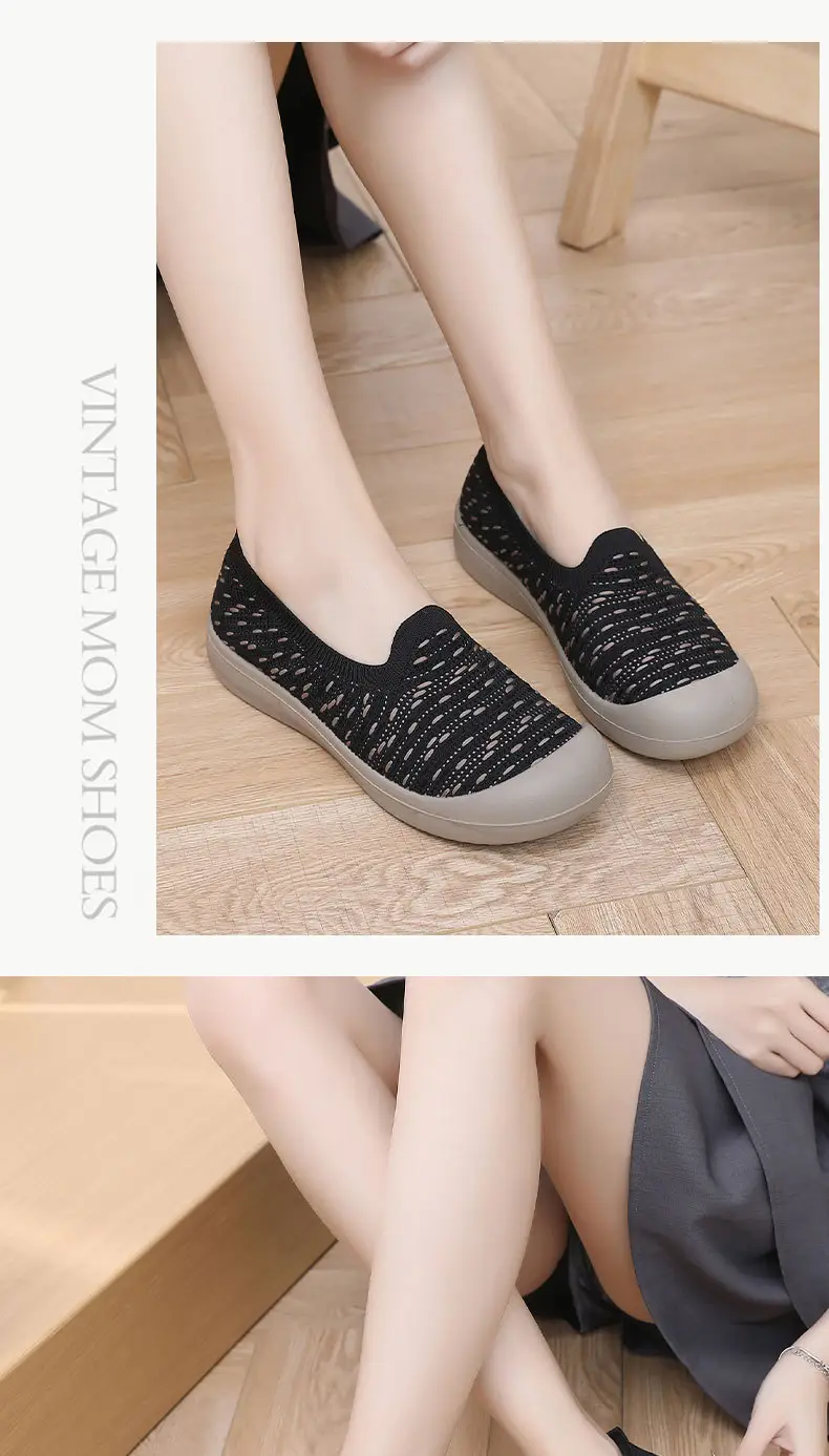 Women's Shoes, New Spring and Autumn Style, Slip-On Shoes, Versatile Lazy Shoes, Fly-Knit Breathable and Wear-Resistant Mom Shoes — feature 22