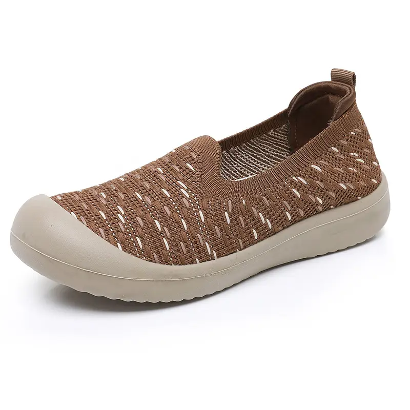 Women's Shoes, New Spring and Autumn Style, Slip-On Shoes, Versatile Lazy Shoes, Fly-Knit Breathable and Wear-Resistant Mom Shoes - Image 2