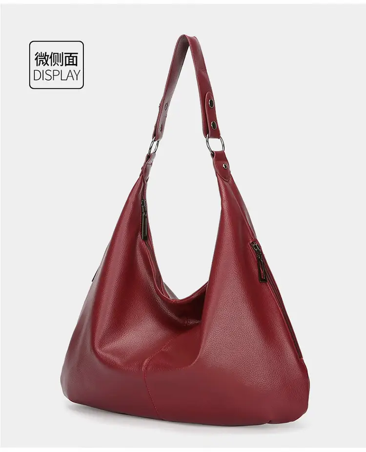 Women's Black Leather Armpit Bag Large Capacity Commuting — feature 14