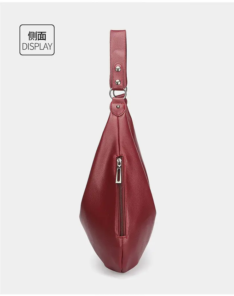 Women's Black Leather Armpit Bag Large Capacity Commuting — feature 15