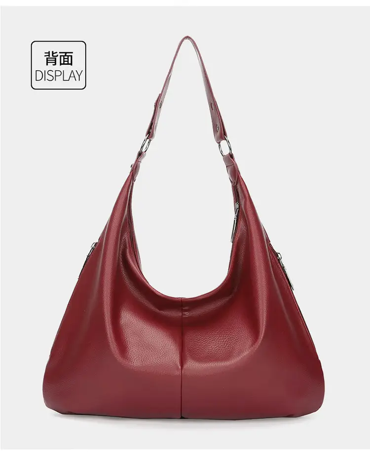 Women's Black Leather Armpit Bag Large Capacity Commuting — feature 16