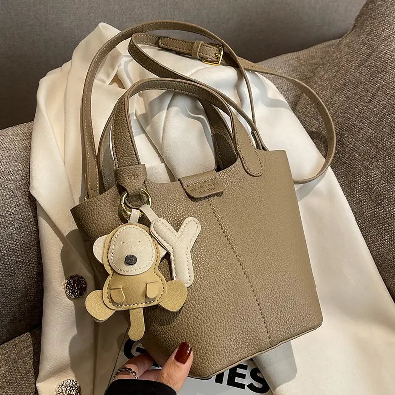 Women's Beige Crossbody Bag with Rabbit Charm 2026 - Image 5