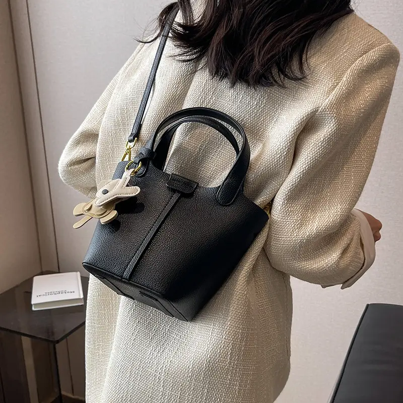 Women's Beige Crossbody Bag with Rabbit Charm 2026 - Image 6