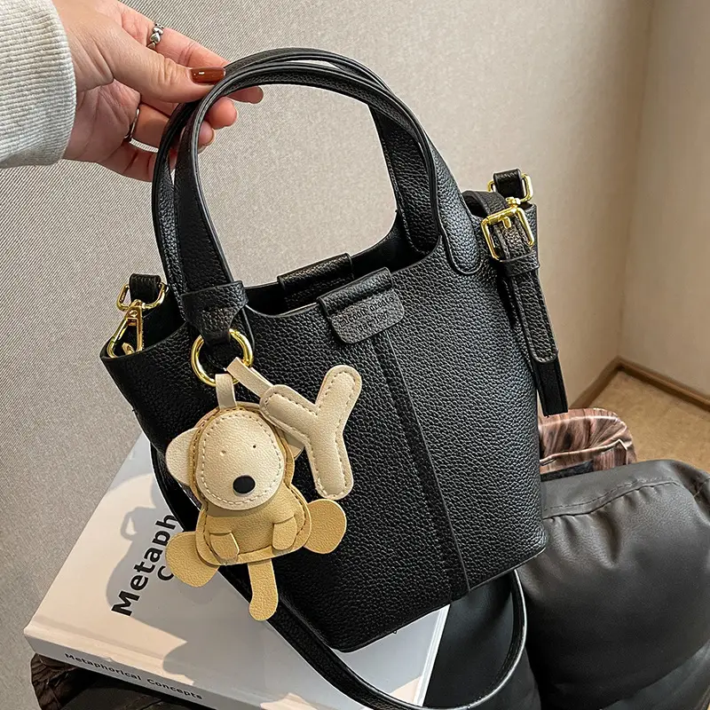 Women's Beige Crossbody Bag with Rabbit Charm 2026 - Image 7