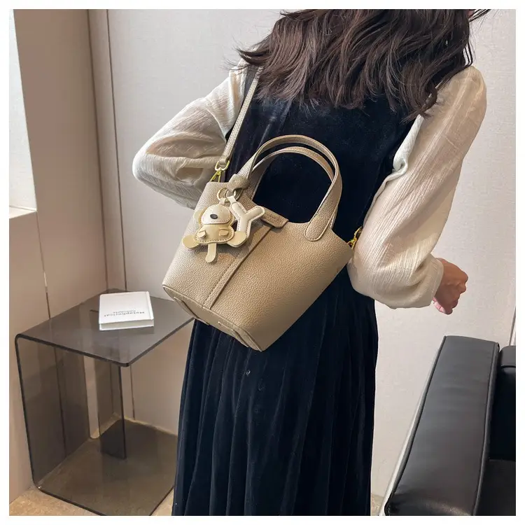 Women's Beige Crossbody Bag with Rabbit Charm 2026 — feature 12