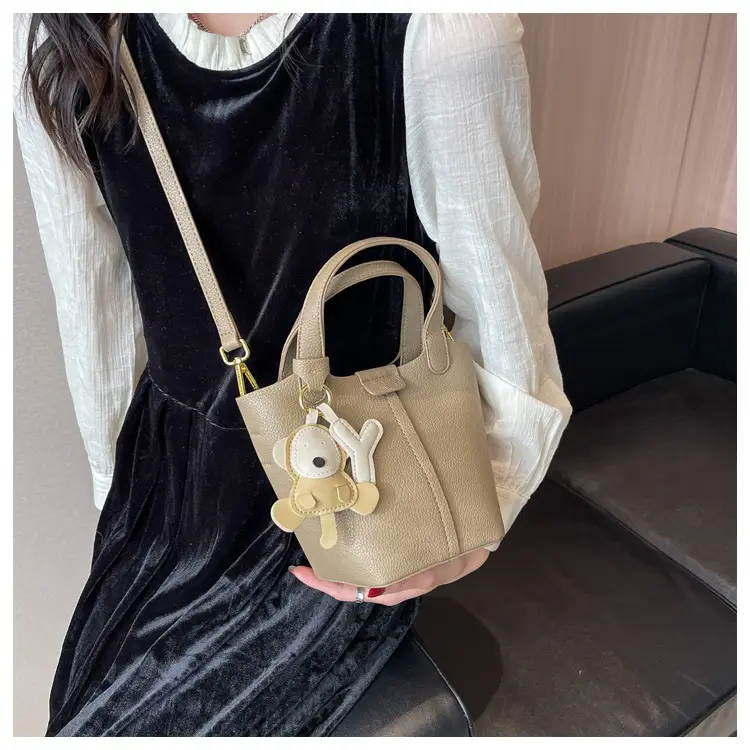 Women's Beige Crossbody Bag with Rabbit Charm 2026 — feature 13