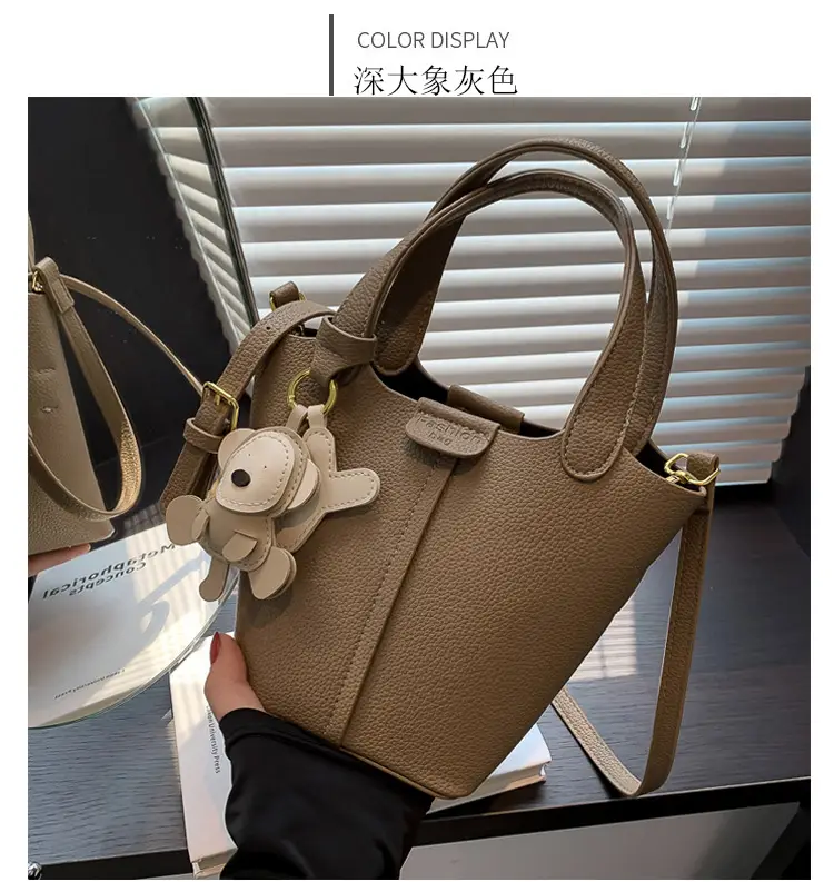 Women's Beige Crossbody Bag with Rabbit Charm 2026 — feature 14