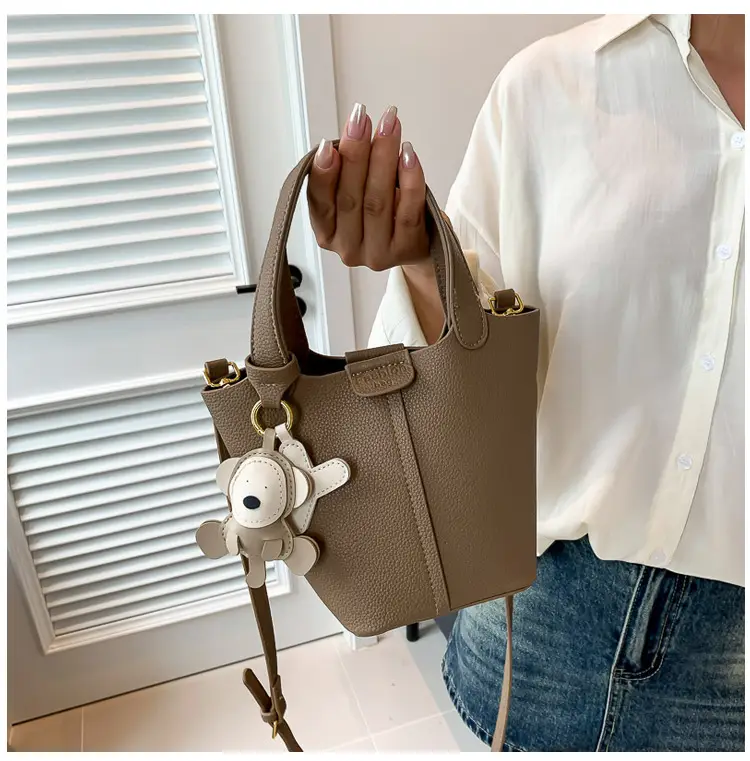 Women's Beige Crossbody Bag with Rabbit Charm 2026 — feature 17